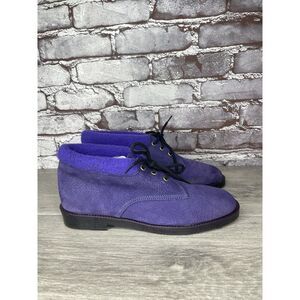 Daniel Green Leisure Footwear Purple Leather Lace Up Ankle Boots Women 7M US/38